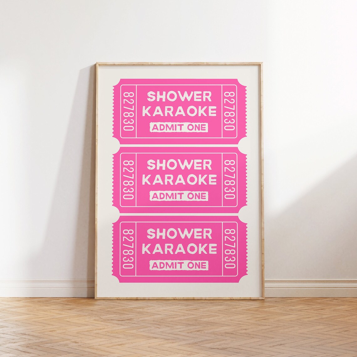 Shower Karaoke Ticket Retro Bathroom Humor Art Print - Image 2