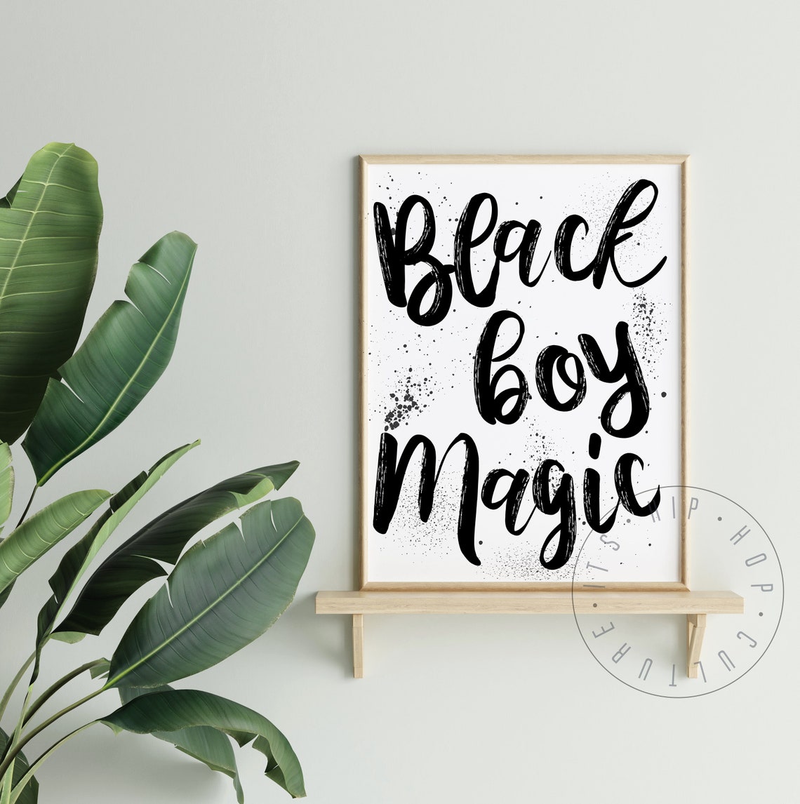 Black Boy Magic Brush Script Inspirational Black Culture Art Poster