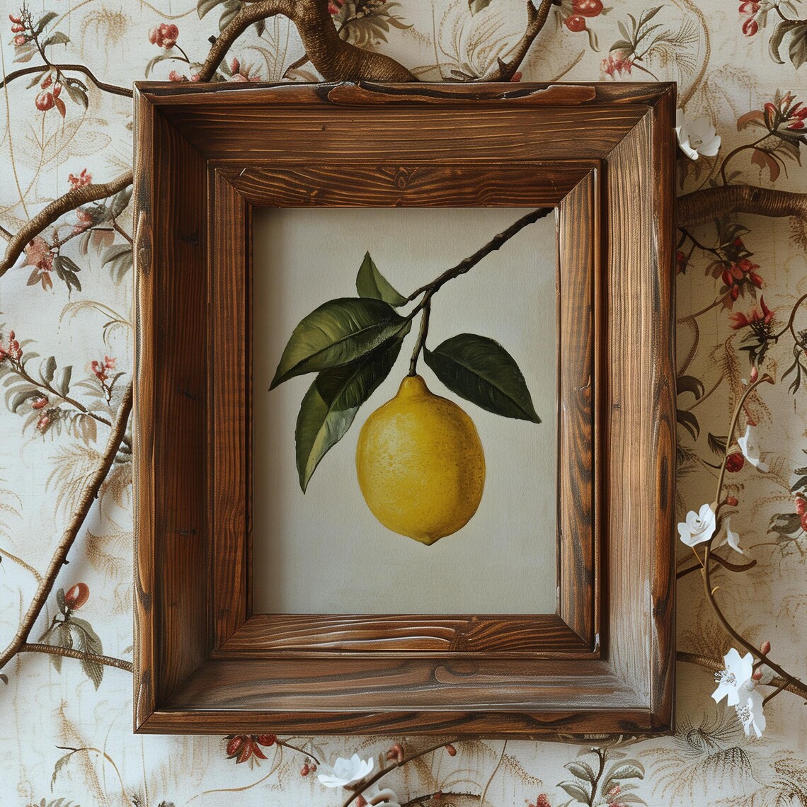 Vintage Lemon Impasto Oil Painting Art Print