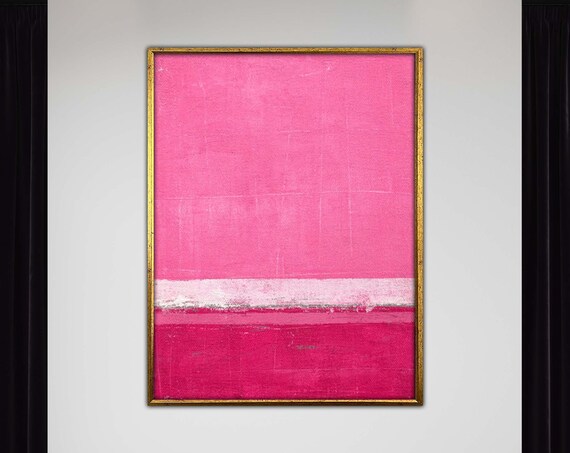 Mark Rothko Pink Mix Framed Canvas Painting Art Abstract Wall Arthandmade Minimalist Decororiginal Designfree Shippinggift
