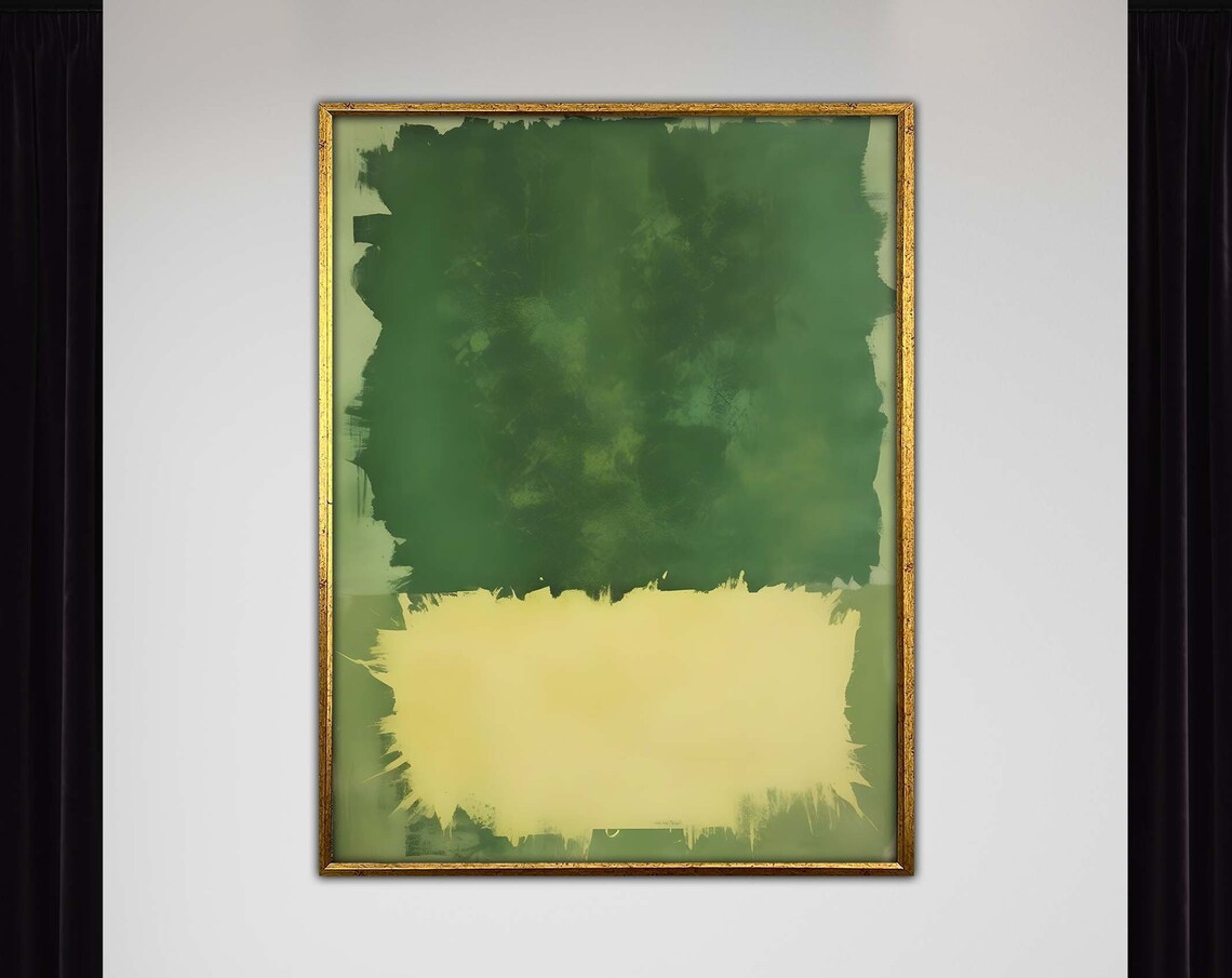 Mark Rothko Inspired Green Yellow Color Field Abstract Art Poster