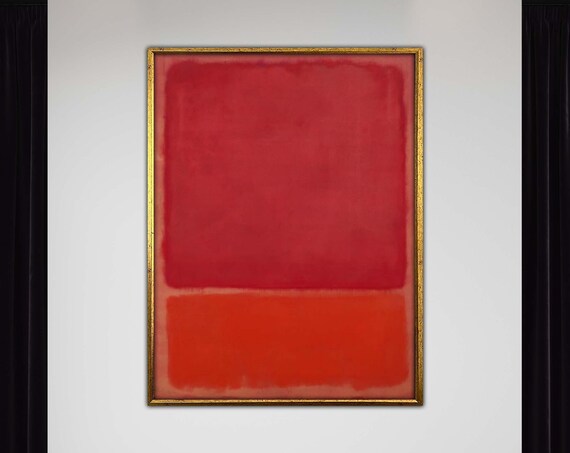 Mark Rothko Red Framed Canvas Painting Art Abstract Wall Arthandmade Minimalist Decororiginal Designfree Shippinggift