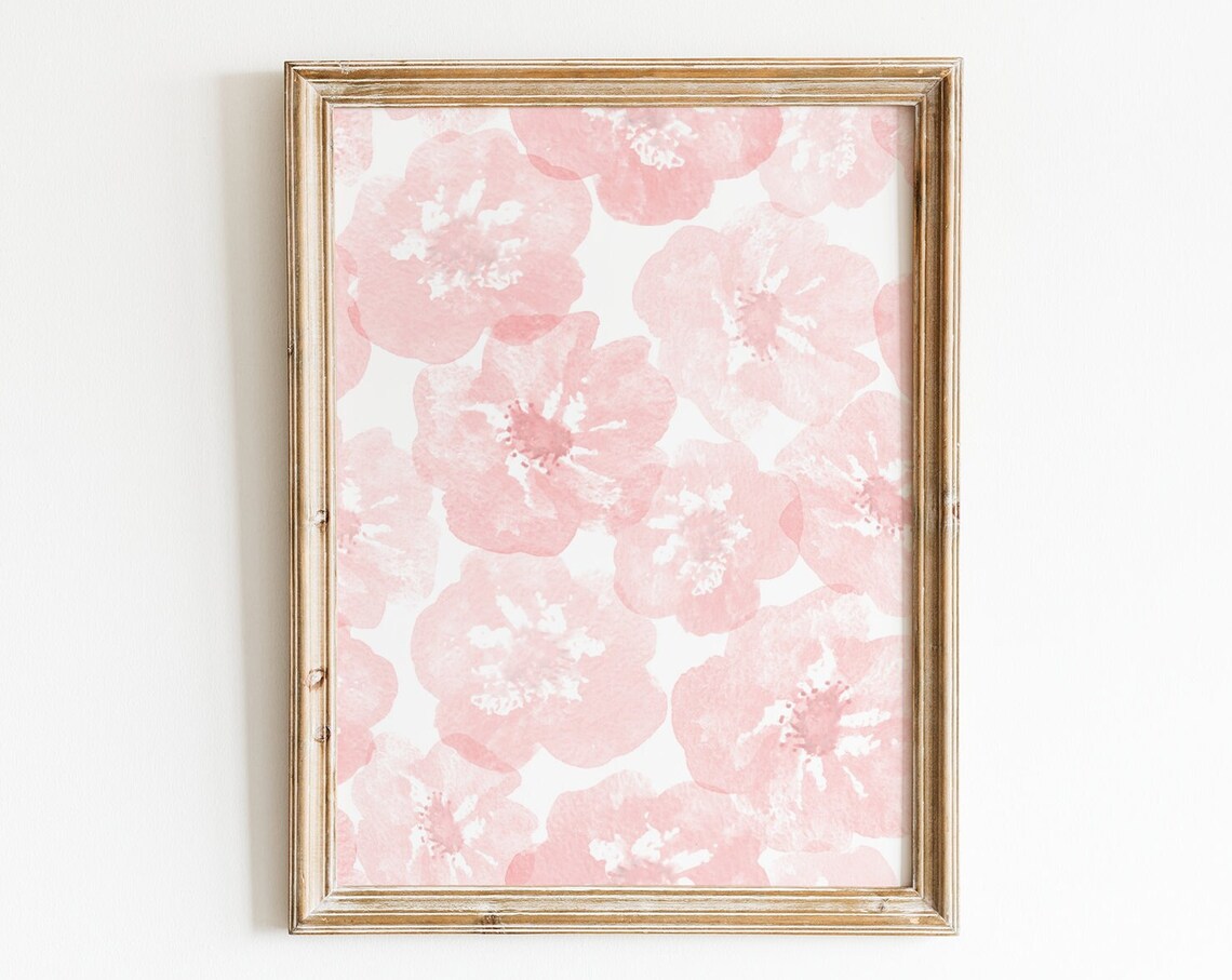 Watercolor Flowers Print, Minimalist Floral Art