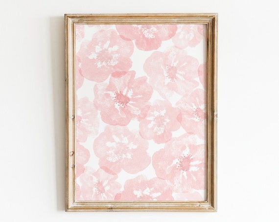 Watercolor Flowers Print, Minimalist Floral Art