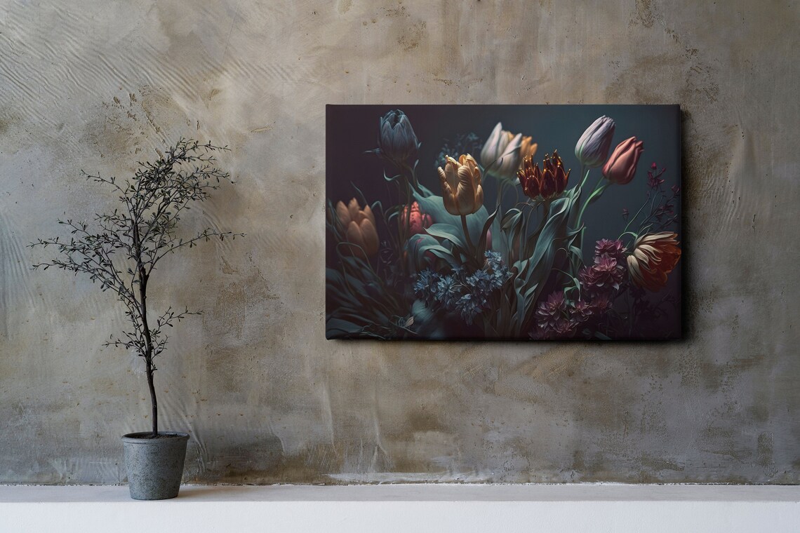 Tulip Flowers, Colorful 3D Floral Wall Art Print - Image 3