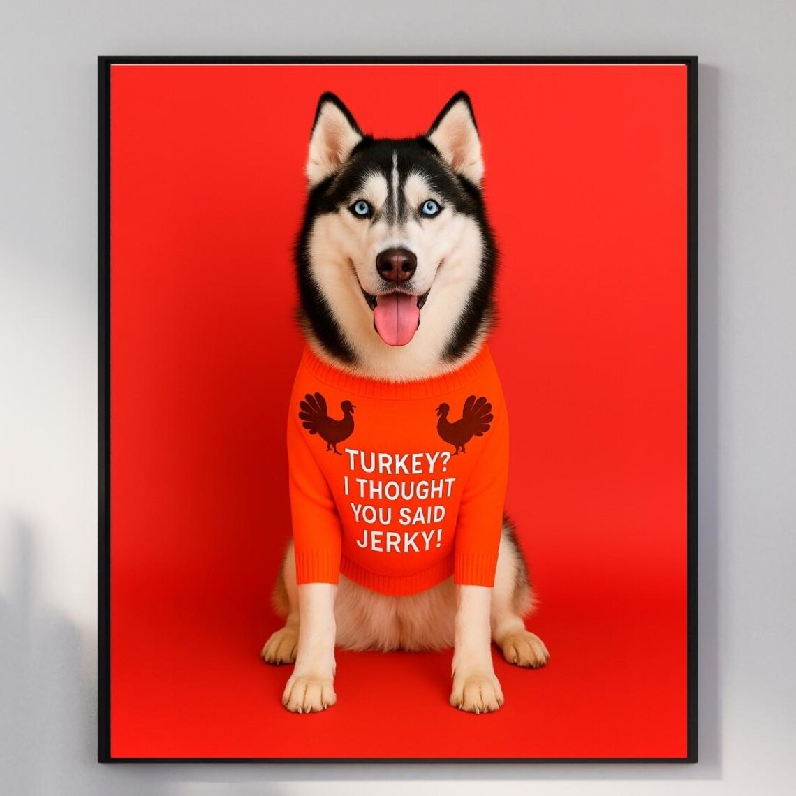 Husky Thanksgiving Wall Art Owners Gift Print Photography Poster Fall Decor Nursery Room
