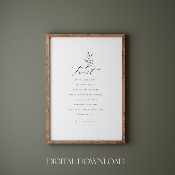Trust In The Lord Scripture Minimalist Art Print