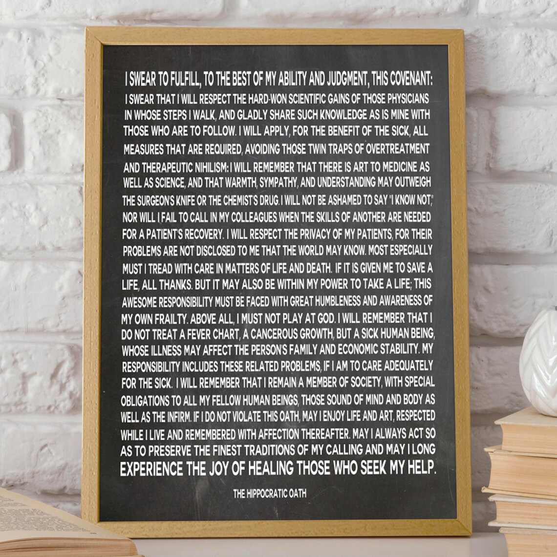 Doctor Oath, Hippocratic Oath Medical Art Print