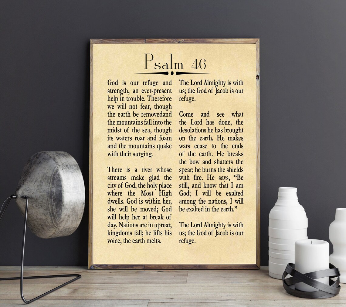 Psalm 46 Bible Verse Art Print, Christian Decor - Image 2