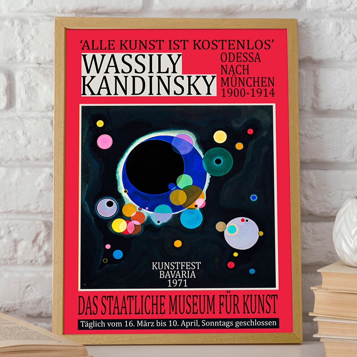 Wassily Kandinsky 1971 Bavaria Kunstfest Red Abstract Exhibition Poster - Image 2