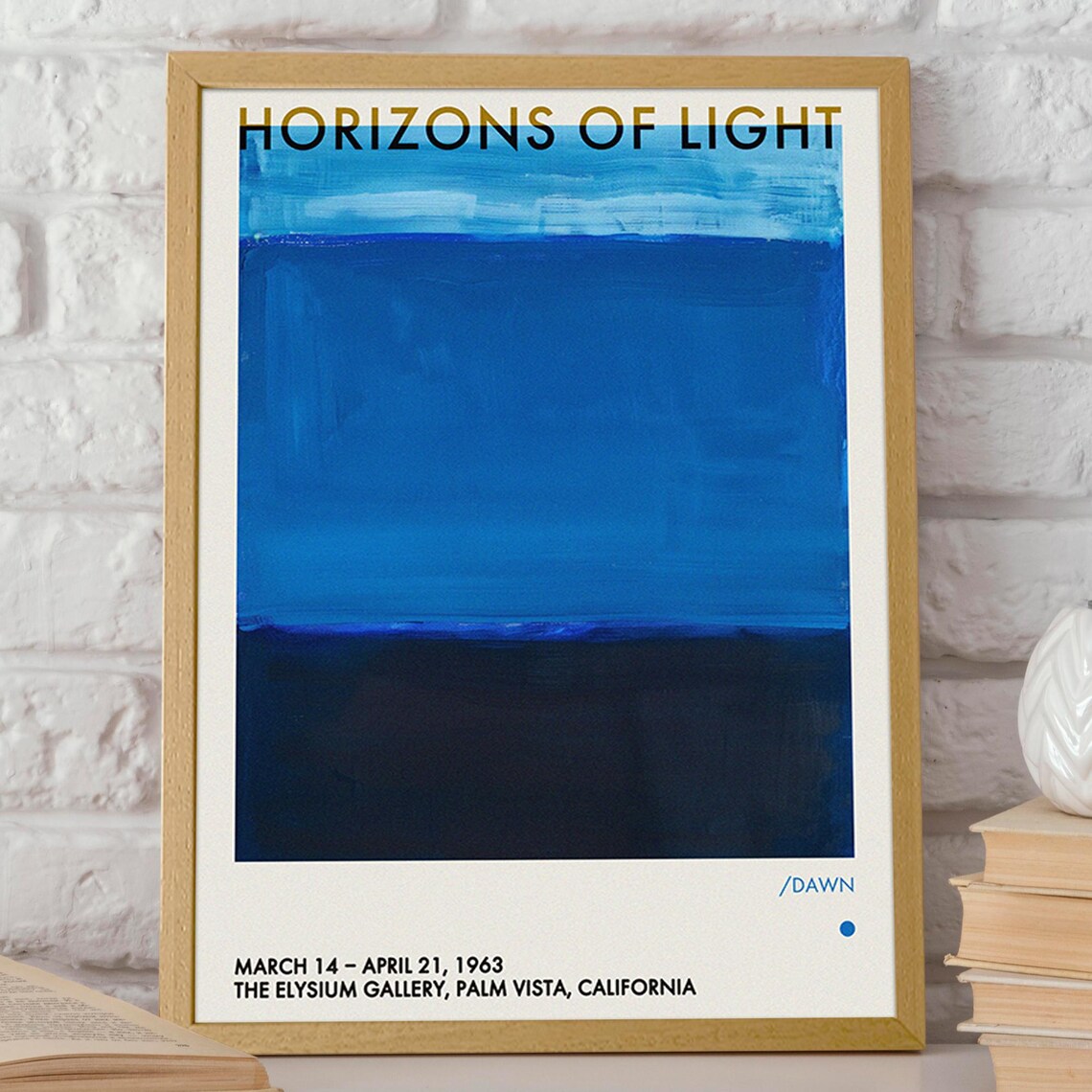 Horizons Of Light Blue Gradient Dawn Abstract Exhibition Art Poster - Image 2