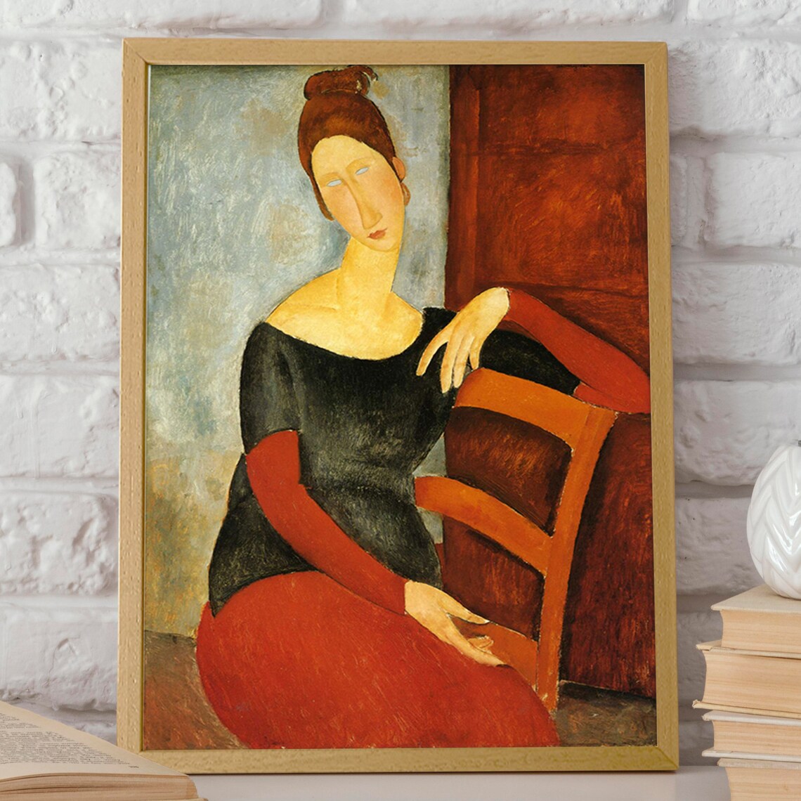 Woman in a Red Chair, Modigliani-Inspired Art Print - Image 2