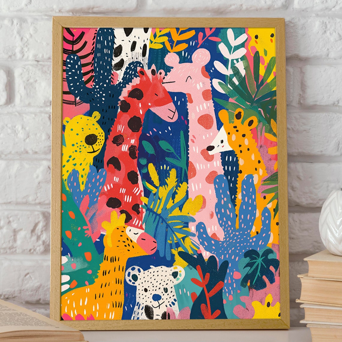 Colorful Animals Art Poster Abstract Jungle Artwork Matisse Inspired Poster Or Print - Image 2