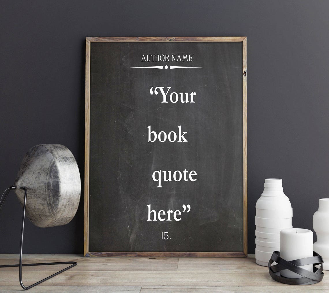 Custom Book Quote Poster, Chalkboard Typography