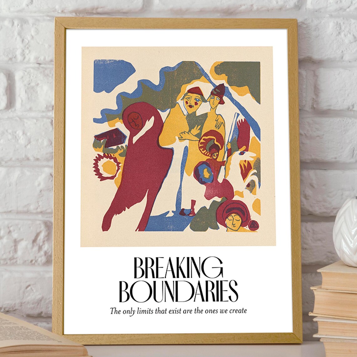 Breaking Boundaries Abstract Figures Inspirational Quote Poster - Image 2