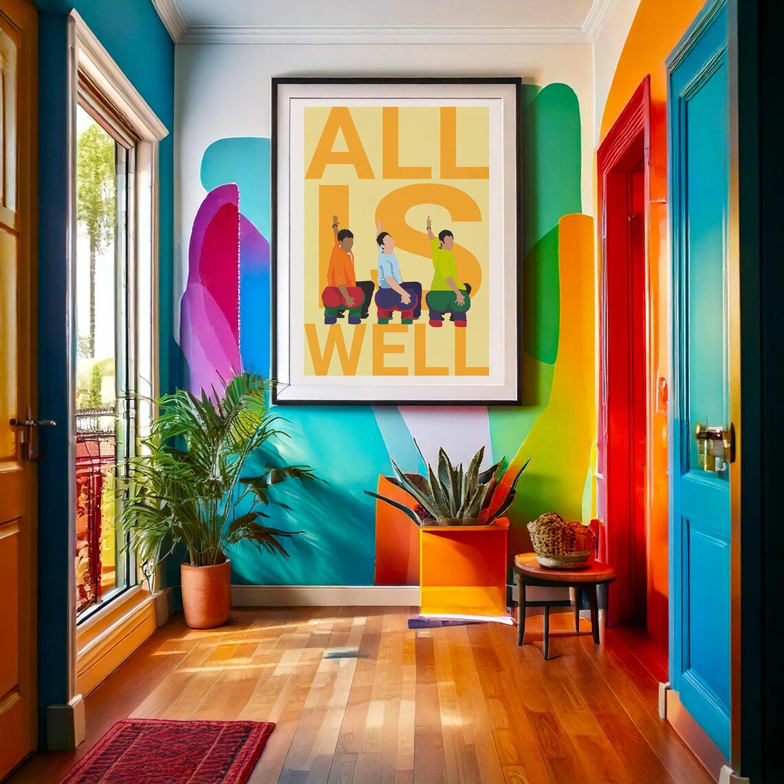 All Is Well Bollywood Quote Poster, Indian Film Art - Image 3