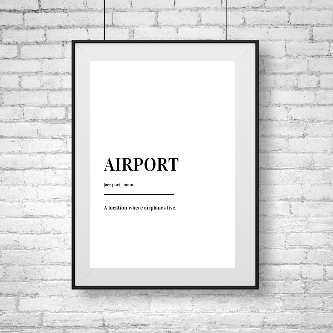 Airport Funny Definition Minimalist Dictionary Word Art Poster - Image 2