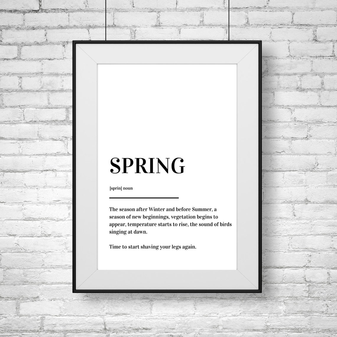 Spring Definition Funny Season New Beginnings Typography Poster - Image 2