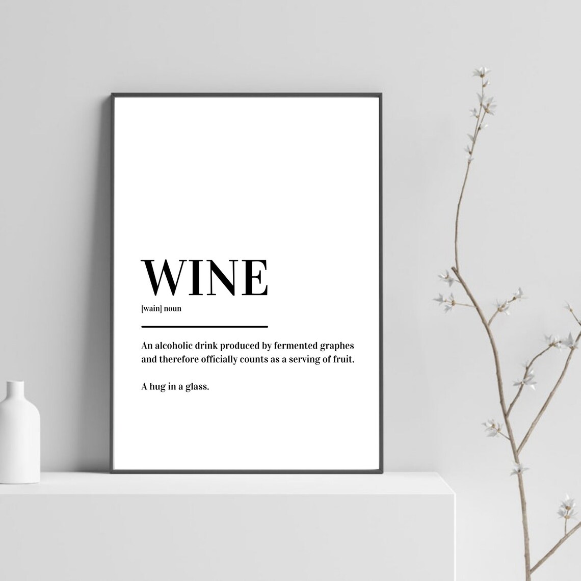 Wine Definition Funny Dictionary Serving of Fruit Humor Minimalist Poster - Image 5
