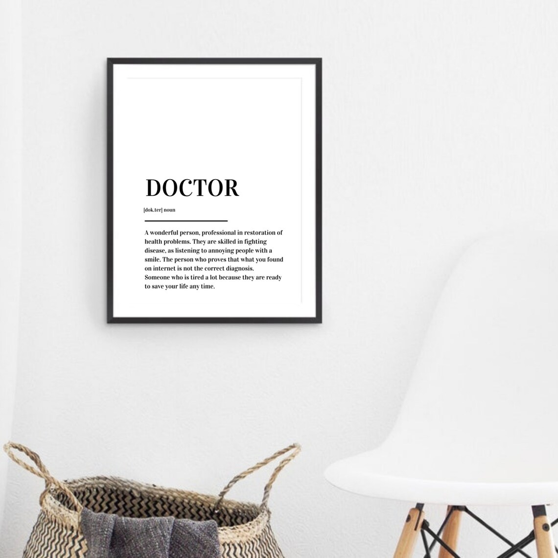 Doctor Definition Medical Gift Dictionary Style Typography Poster - Image 3