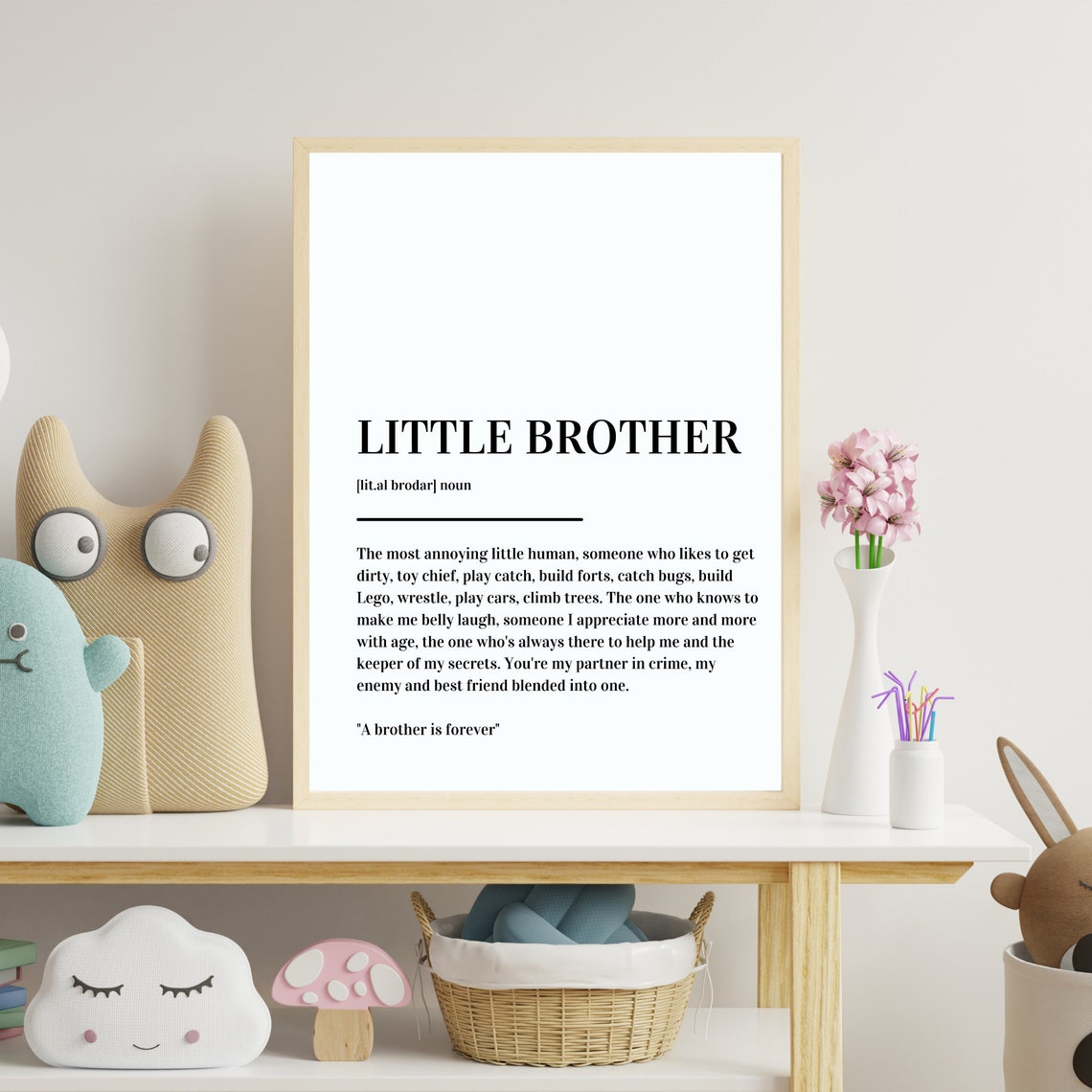 Little Brother Definition Funny Sibling Gift Minimalist Poster - Image 4