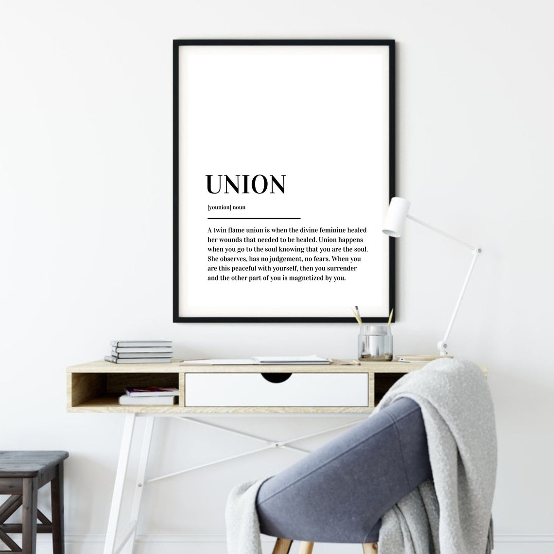 Union Definition Twin Flame Spiritual Minimalist Typography Poster - Image 4