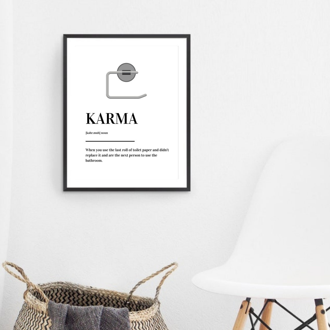 Karma Definition Funny Bathroom Quote Dictionary Style Poster - Image 3