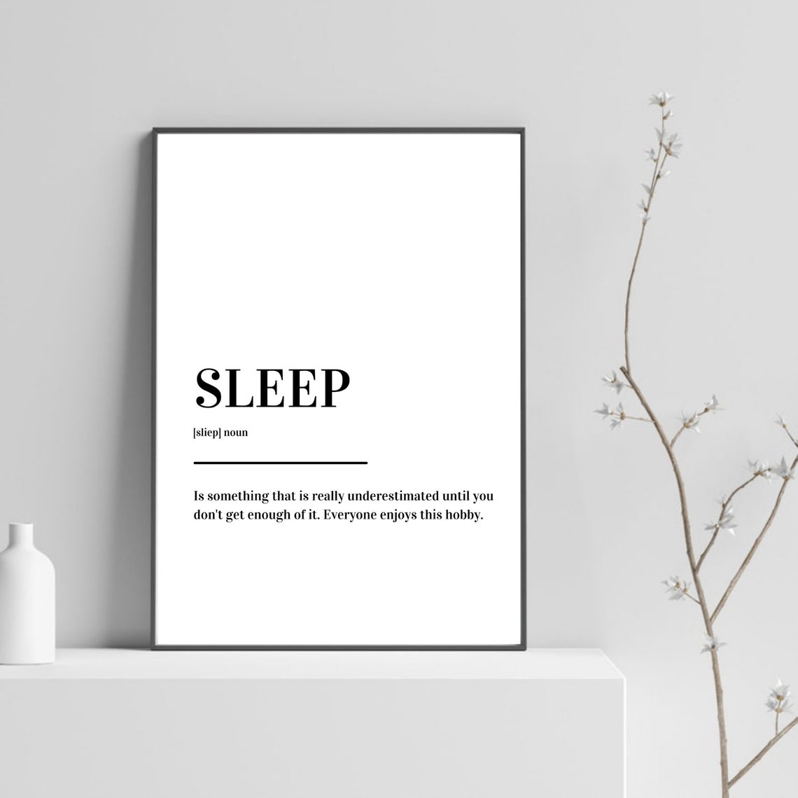 Sleep Funny Definition Hobby Minimalist Dictionary Quote Poster