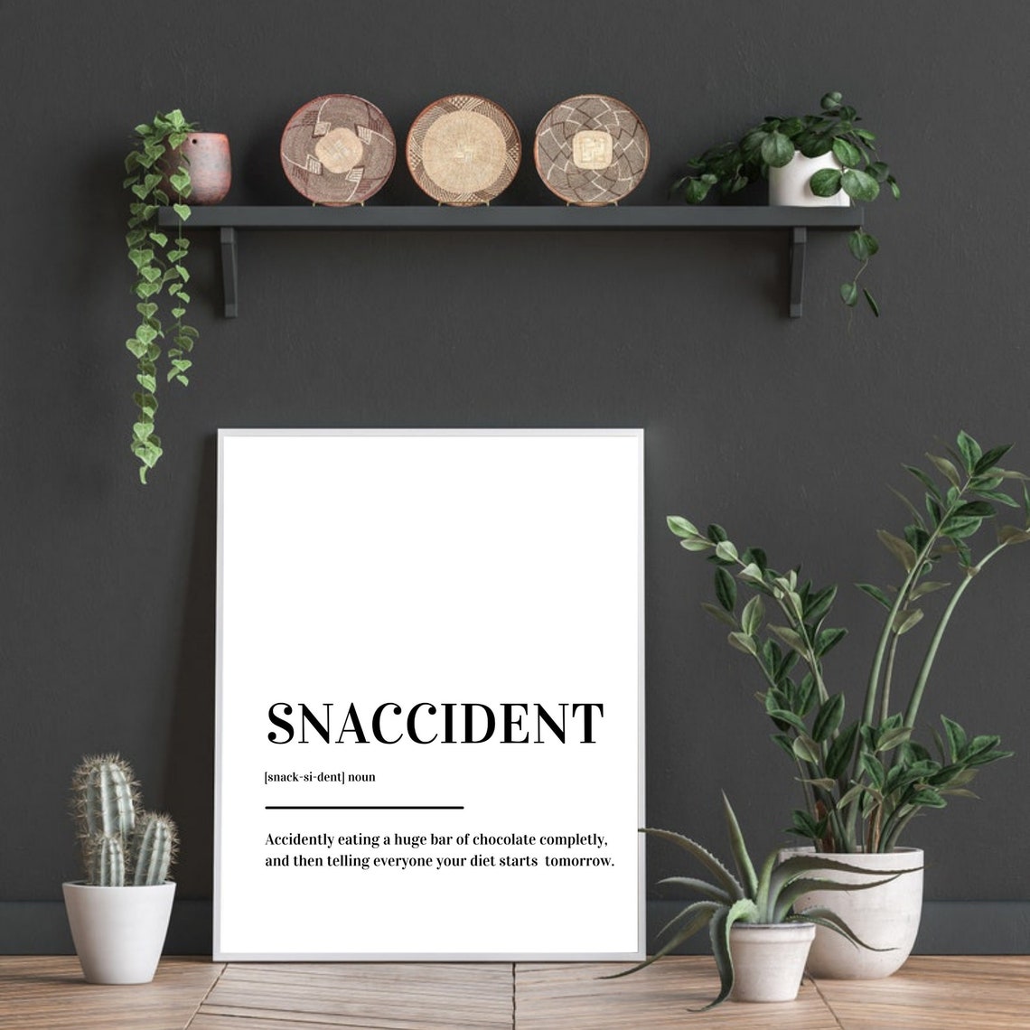 Snaccident Definition Funny Dictionary Chocolate Snack Humor Poster - Image 3