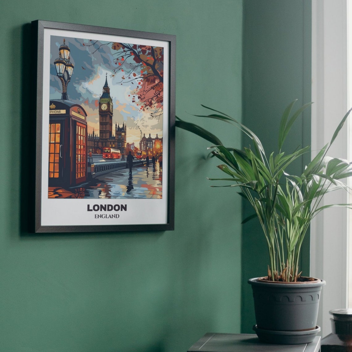 London Travel Poster England Travel Poster Cityscape Painting Print Wall Art London Home Decor United Kingdom Print - Image 4