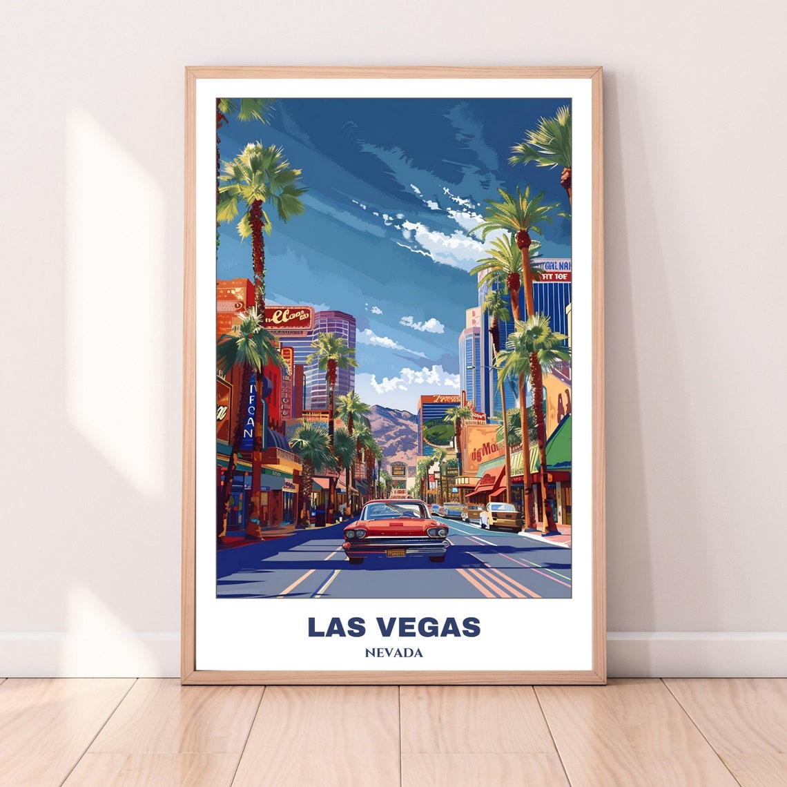 Las Vegas Travel Poster Nevada Travel Poster Las Vegas Painting Cityscape Painting Vegas Wall Art Home Decor Nevada Trip - Image 4