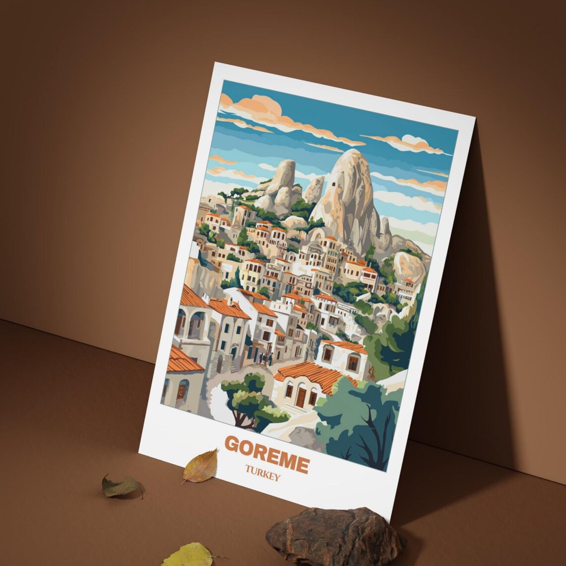 Goreme Turkey Fairy Chimneys Old Town Hillside Vintage Travel Poster - Image 5
