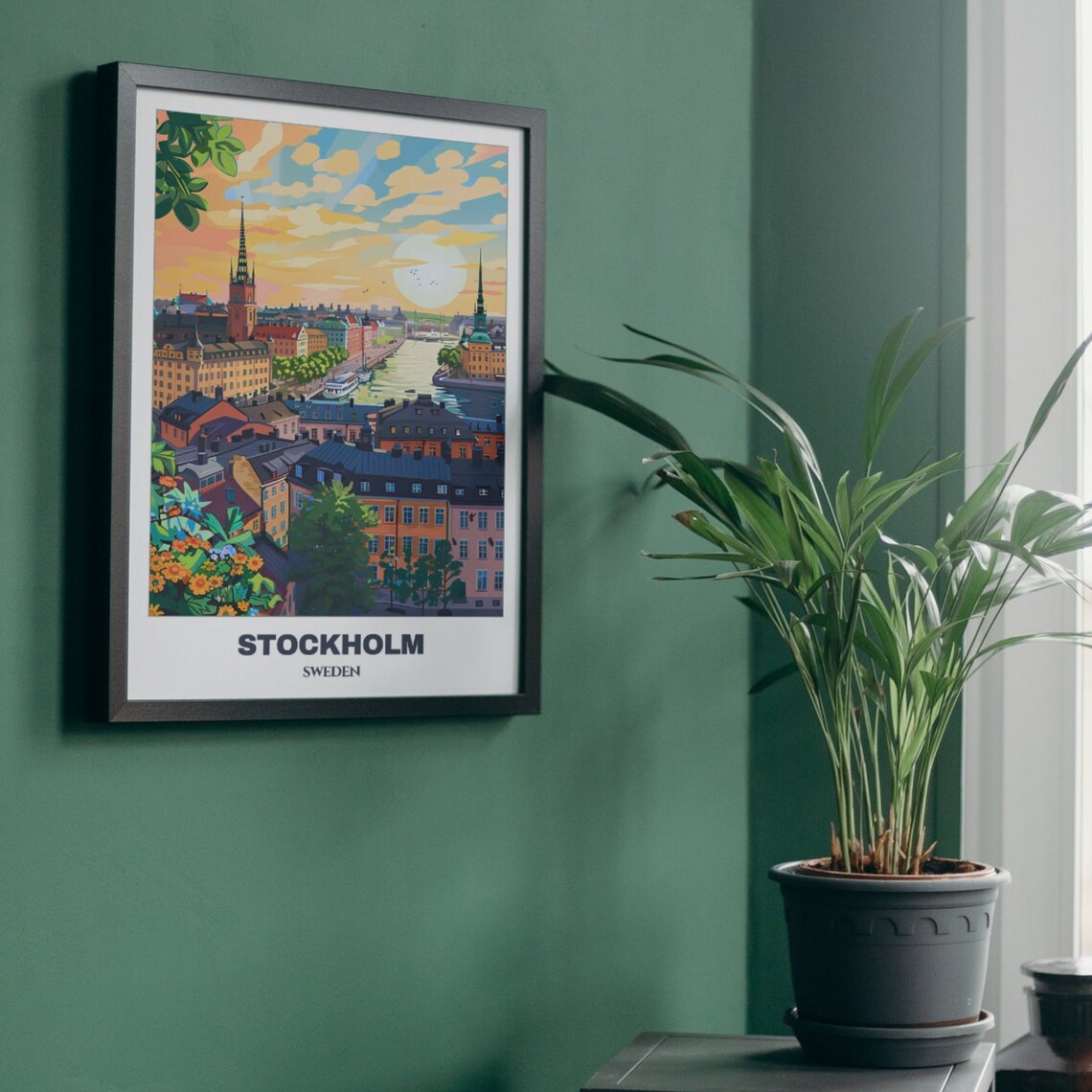 Stockholm Travel Poster, Sweden Cityscape Art Print - Image 5