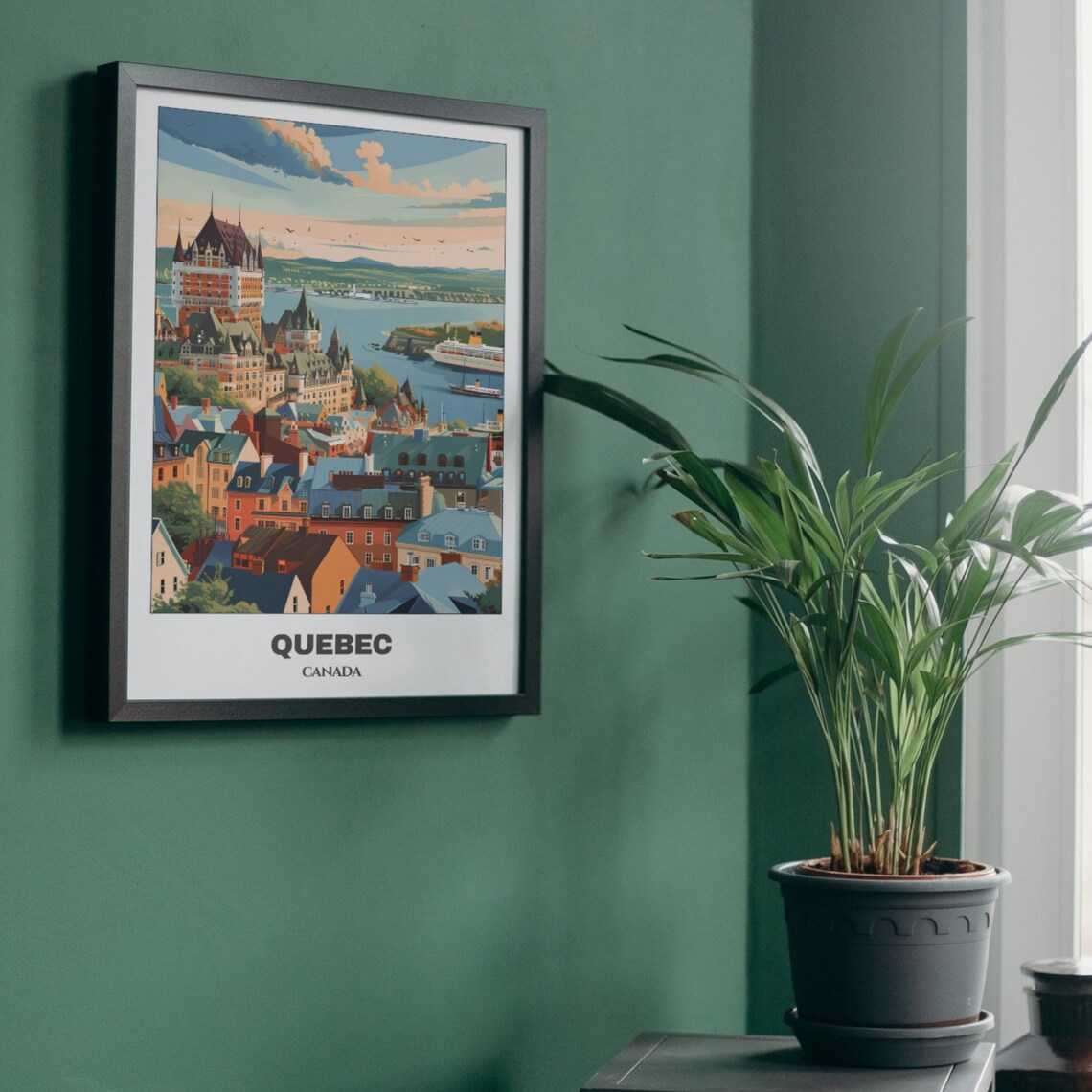Quebec Travel Poster, Canada Cityscape Painting Print - Image 5