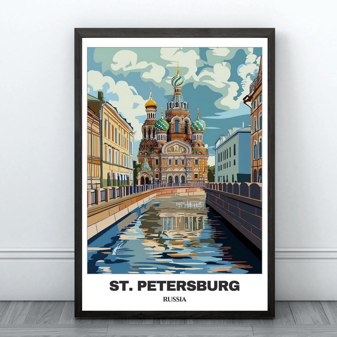 St Petersburg Travel Poster, Russia Cityscape Art Print