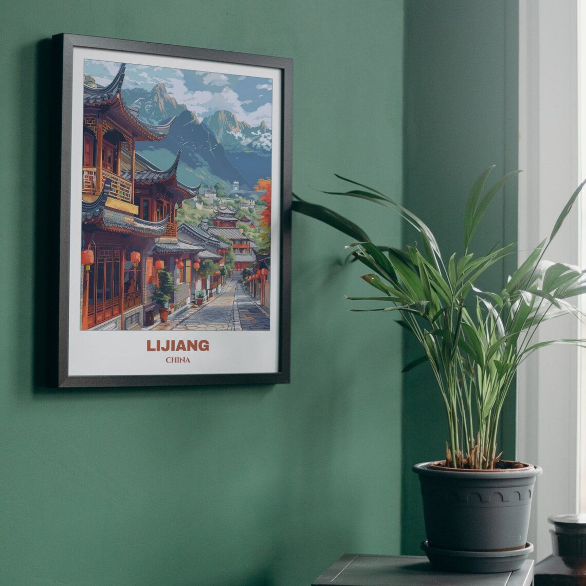 Lijiang Lantern Street Traditional Wooden Houses China Poster - Image 5