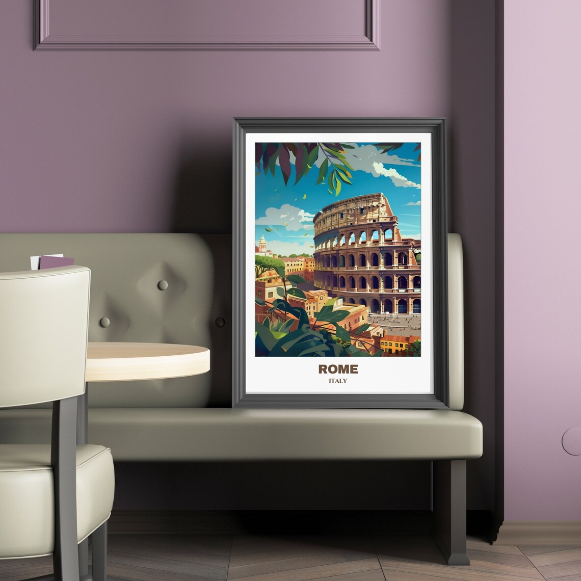 Rome Italy Colosseum Landmark Lush Green Foliage View Poster - Image 2