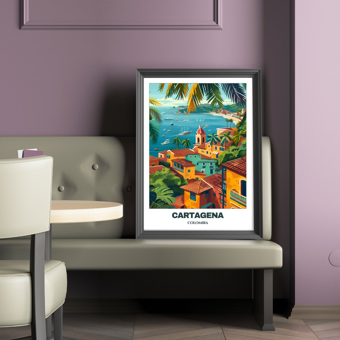Cartagena Travel Poster Colombia Travel Poster Insta Print Art Cartagena Home Decor Cartagena Illustration - Image 2