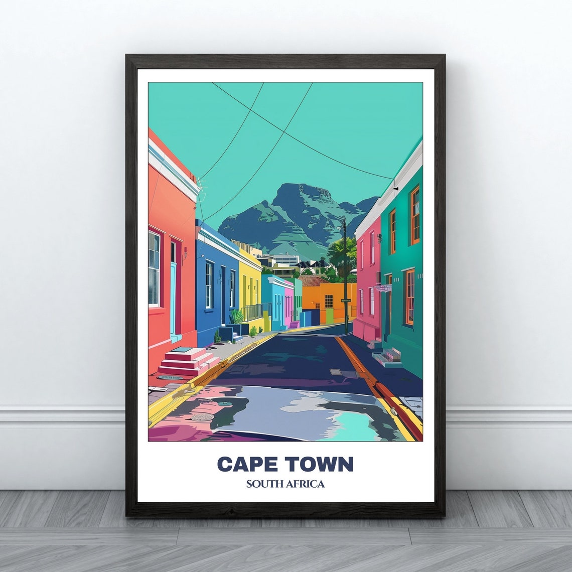 Cape Town Travel Poster South Africa Travel Poster Print Wall Art Cape Town Painting Home Decor Print Bo Kaap Print
