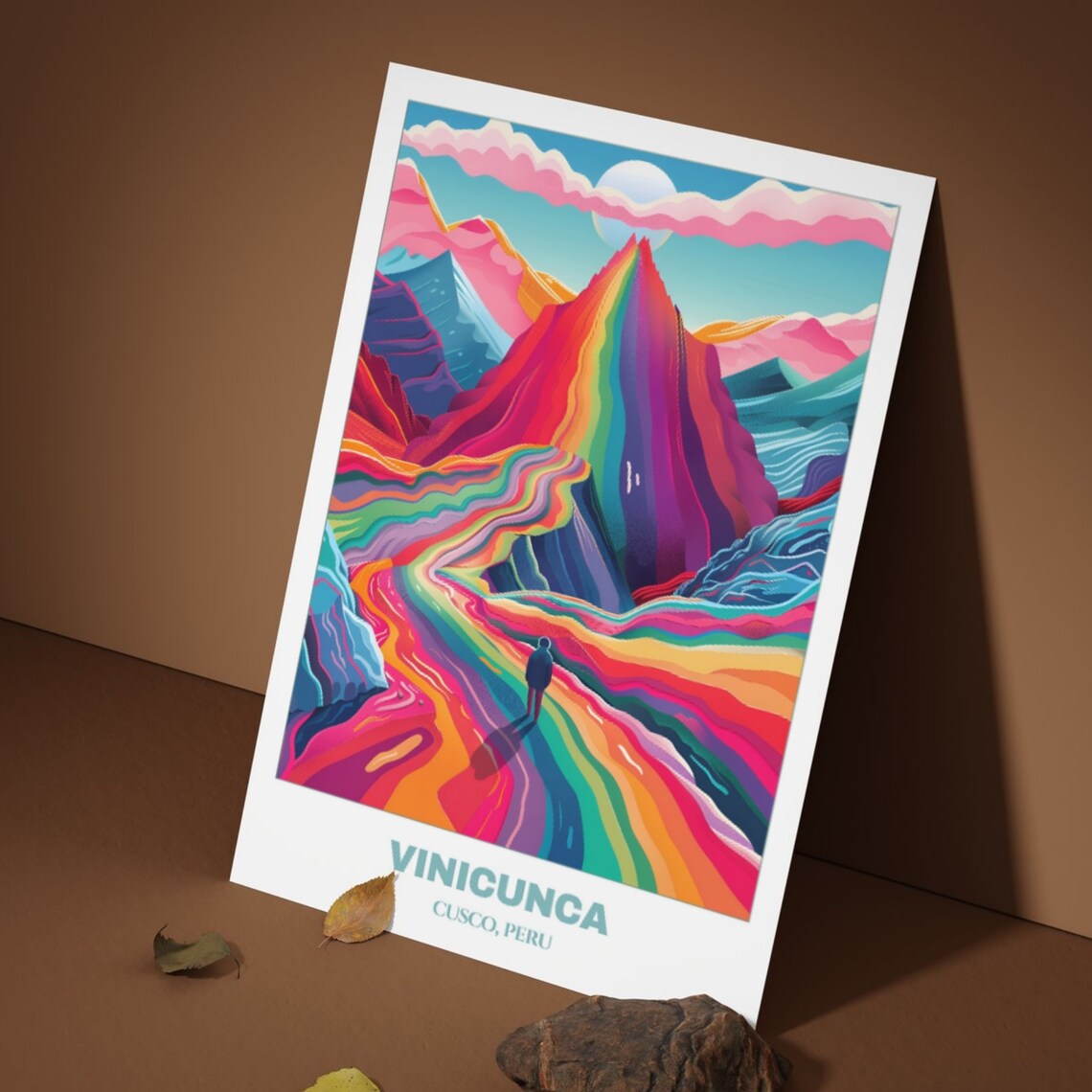 Vinicunca Peru Travel Poster, Rainbow Mountain - Image 3