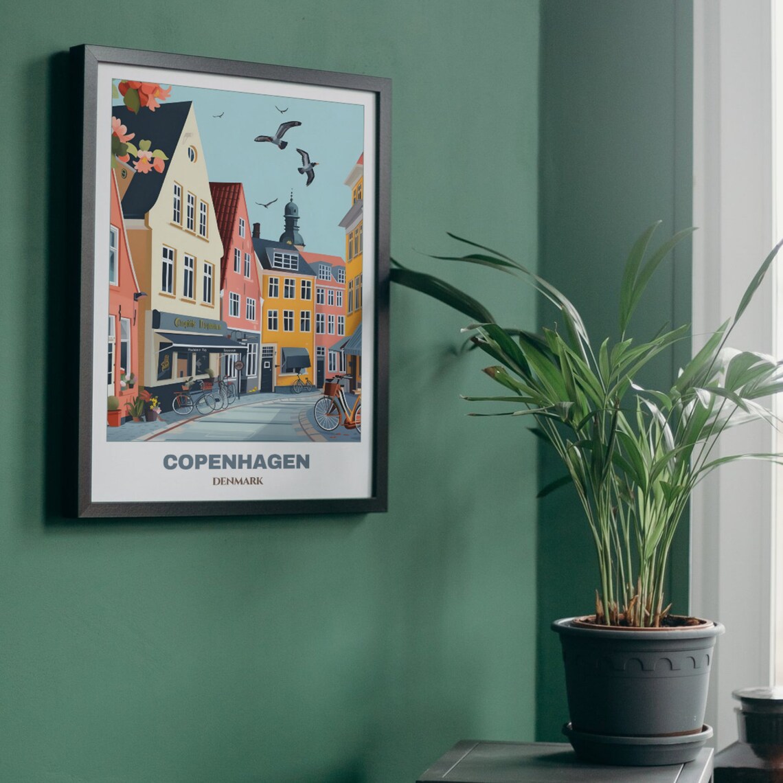 Copenhagen Travel Poster Denmark Travel Poster Citycape Painting Wall Art Copenhagen Home Decor Copenhagen Illustration - Image 4