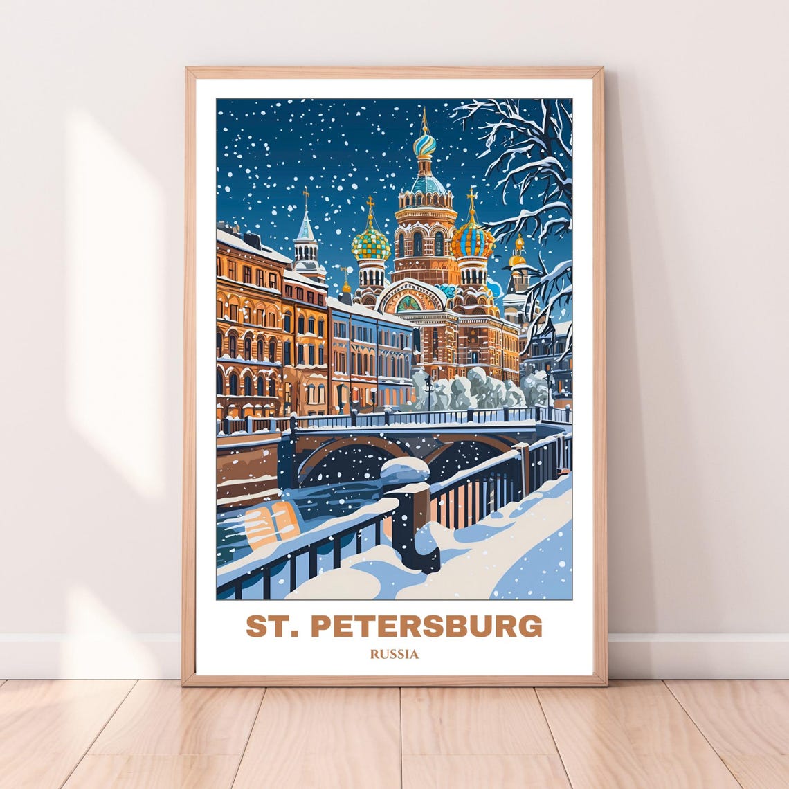 Stpetersburg Travel Poster Russia Travel Print Citycape Painting Wall Art Stpetersburg Home Decor Stpetersburg Print - Image 3