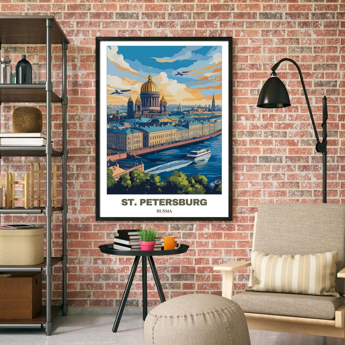 Stpetersburg Travel Poster Russia Travel Print Citycape Painting Wall Art Saint Petersburg Home Decor Trip Print - Image 2