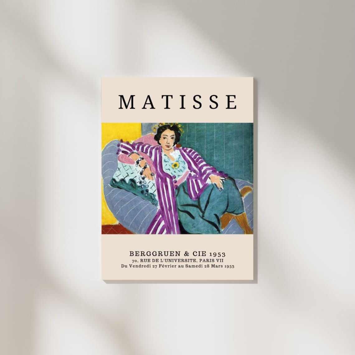 Henri Matisse 1953 Berggruen Seated Woman Purple Robe Poster - Image 2