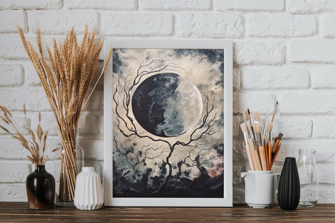 The Tree In The Moonlight Wall Art Moonlight Framed Art - Image 4
