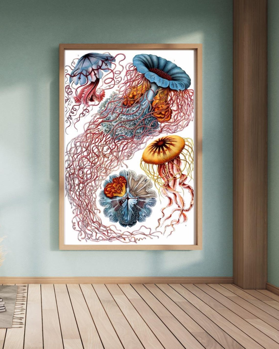 Ocean Colorful Jellyfish Wall Art Underwater Nautical Wall Art - Image 4