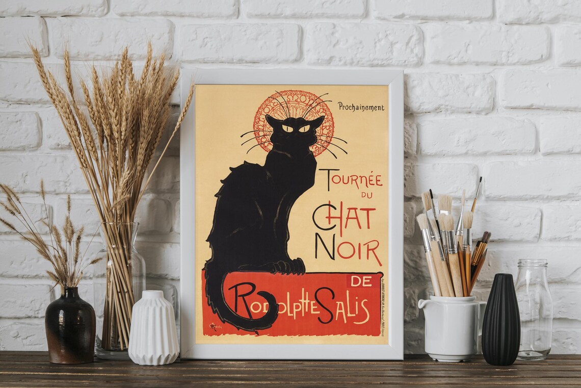 Vintage Le Chat Noir Paris French Cabaret Black Cat Art Poster - Image 4