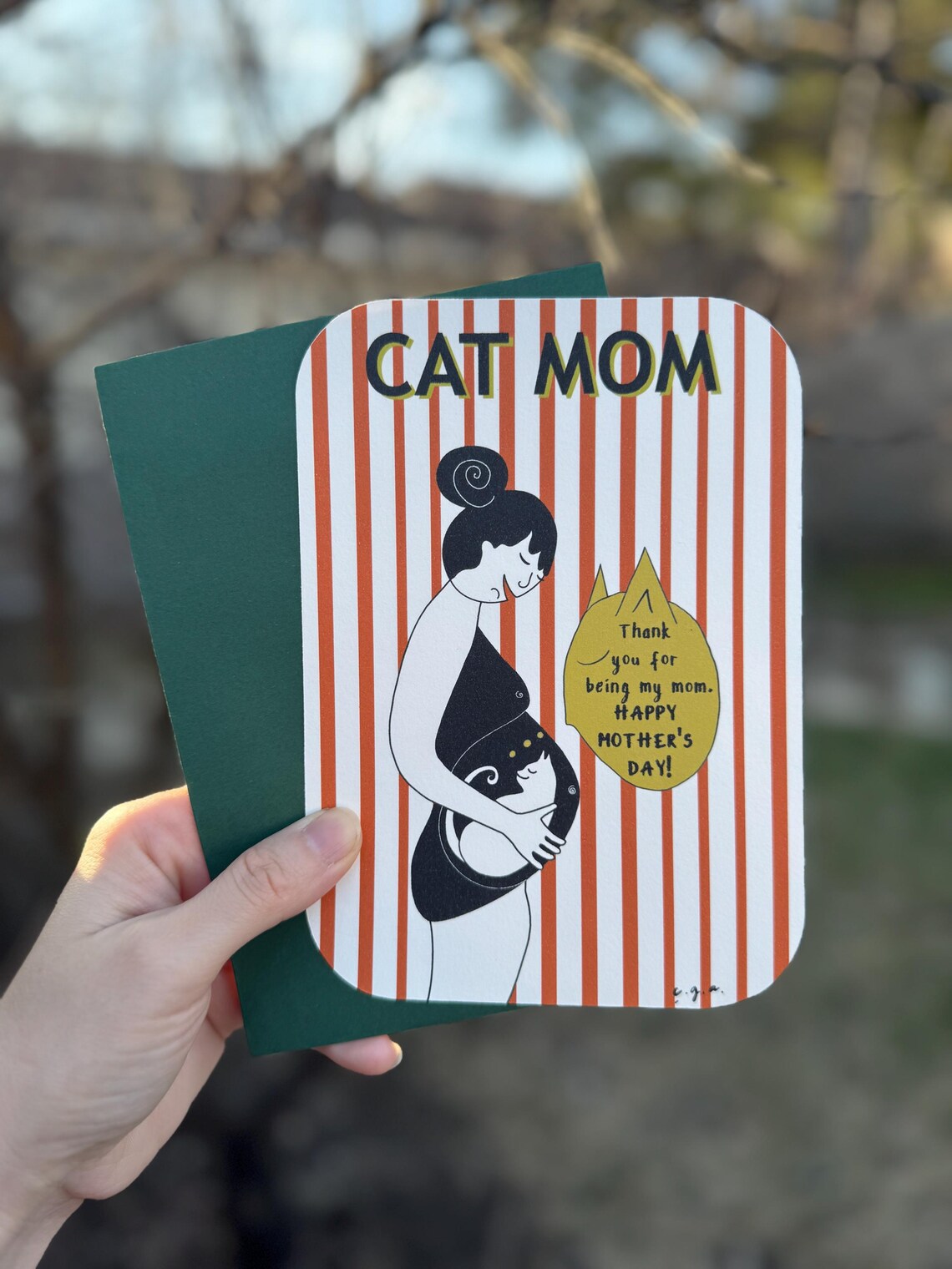 Cat Mom Greeting Card, Mother's Day Cat Loving Mother - Image 3