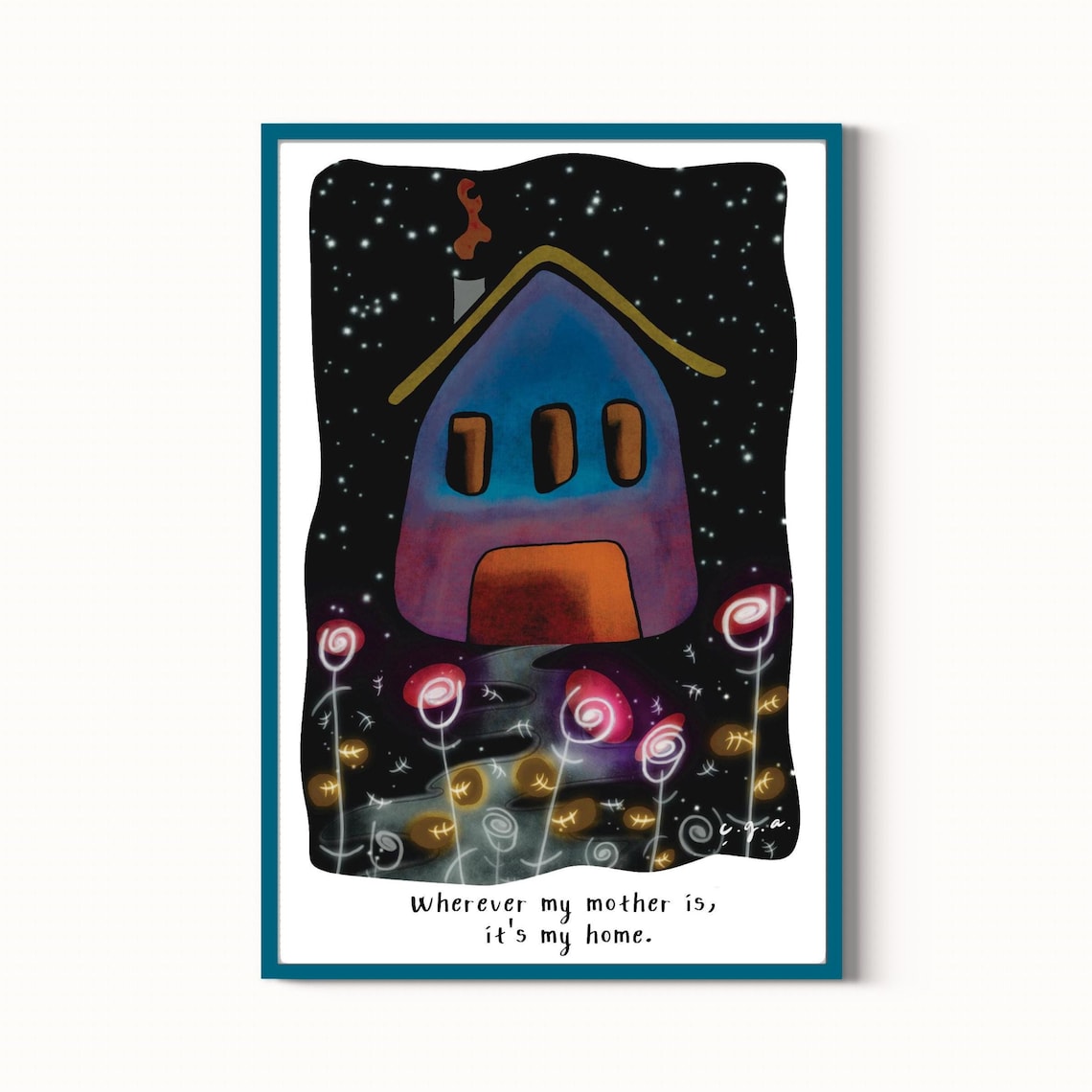 House Illustration - Mother's Day Wall Art
