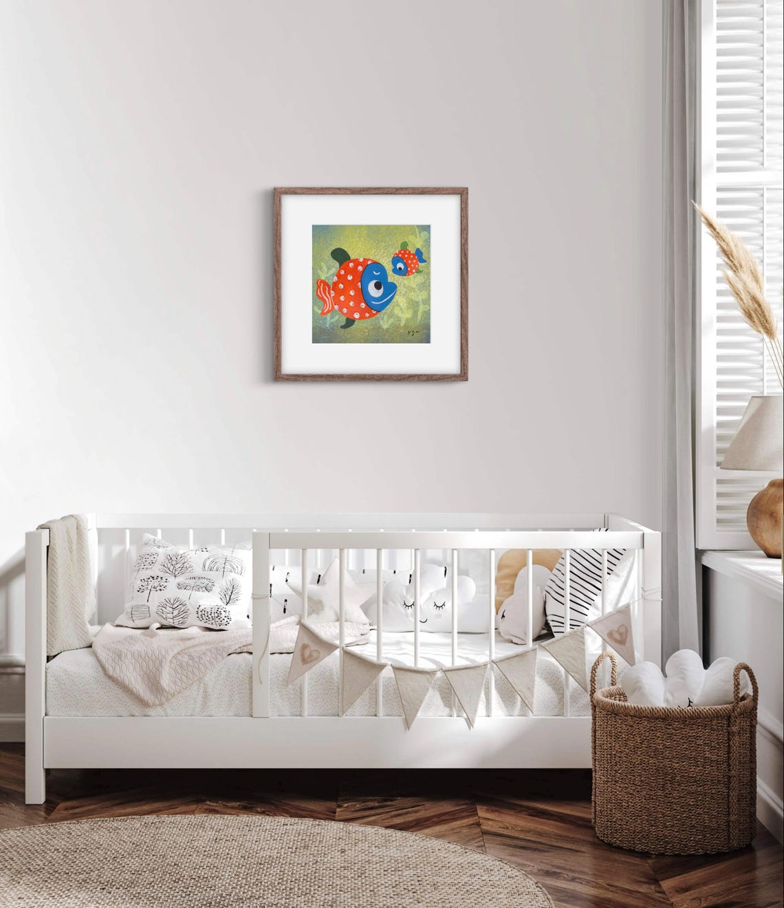 Mama Fish And Her Child Art Print - Image 2